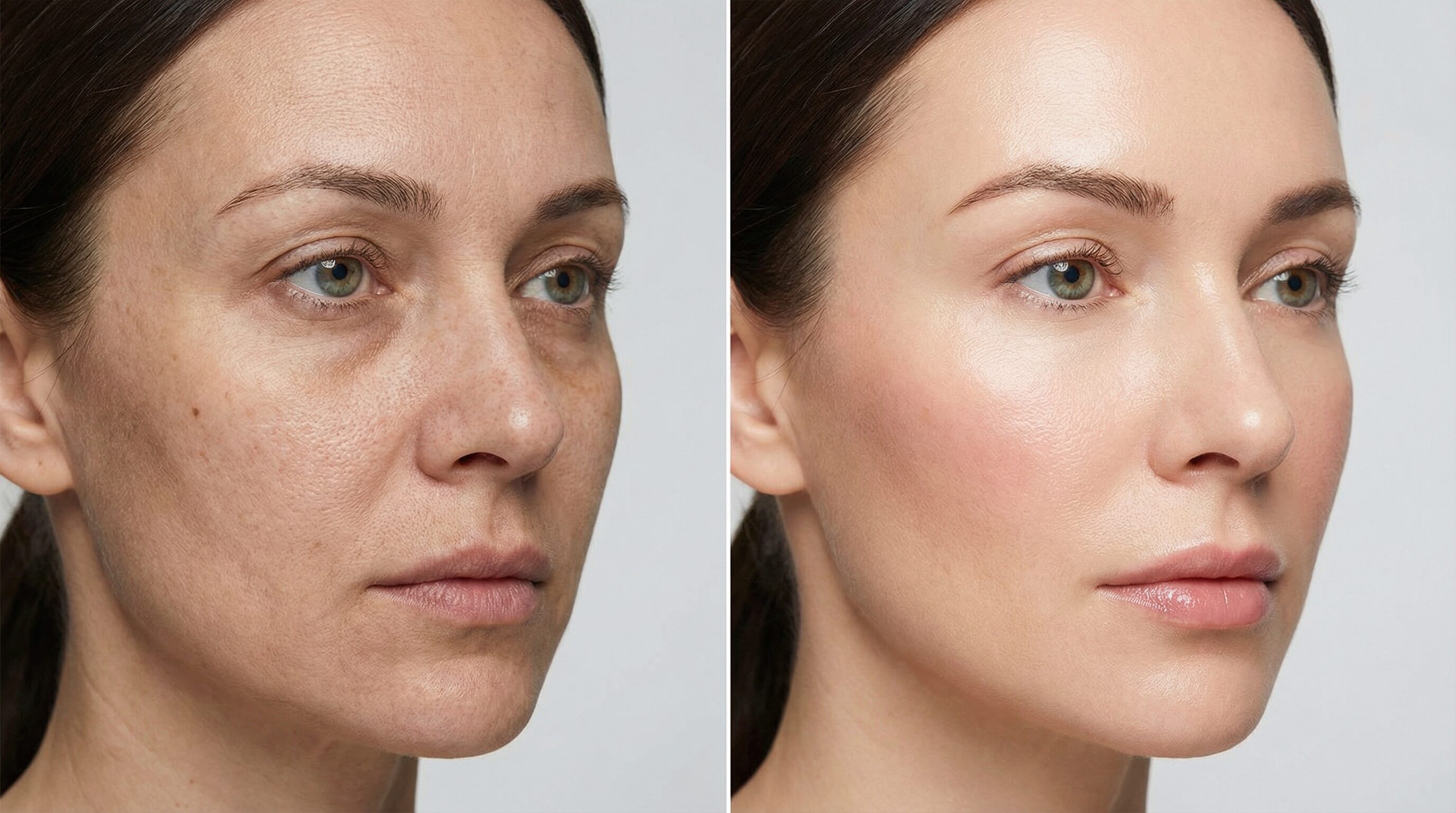 результаты биоревитализации лица до и после увлажнение омоложение