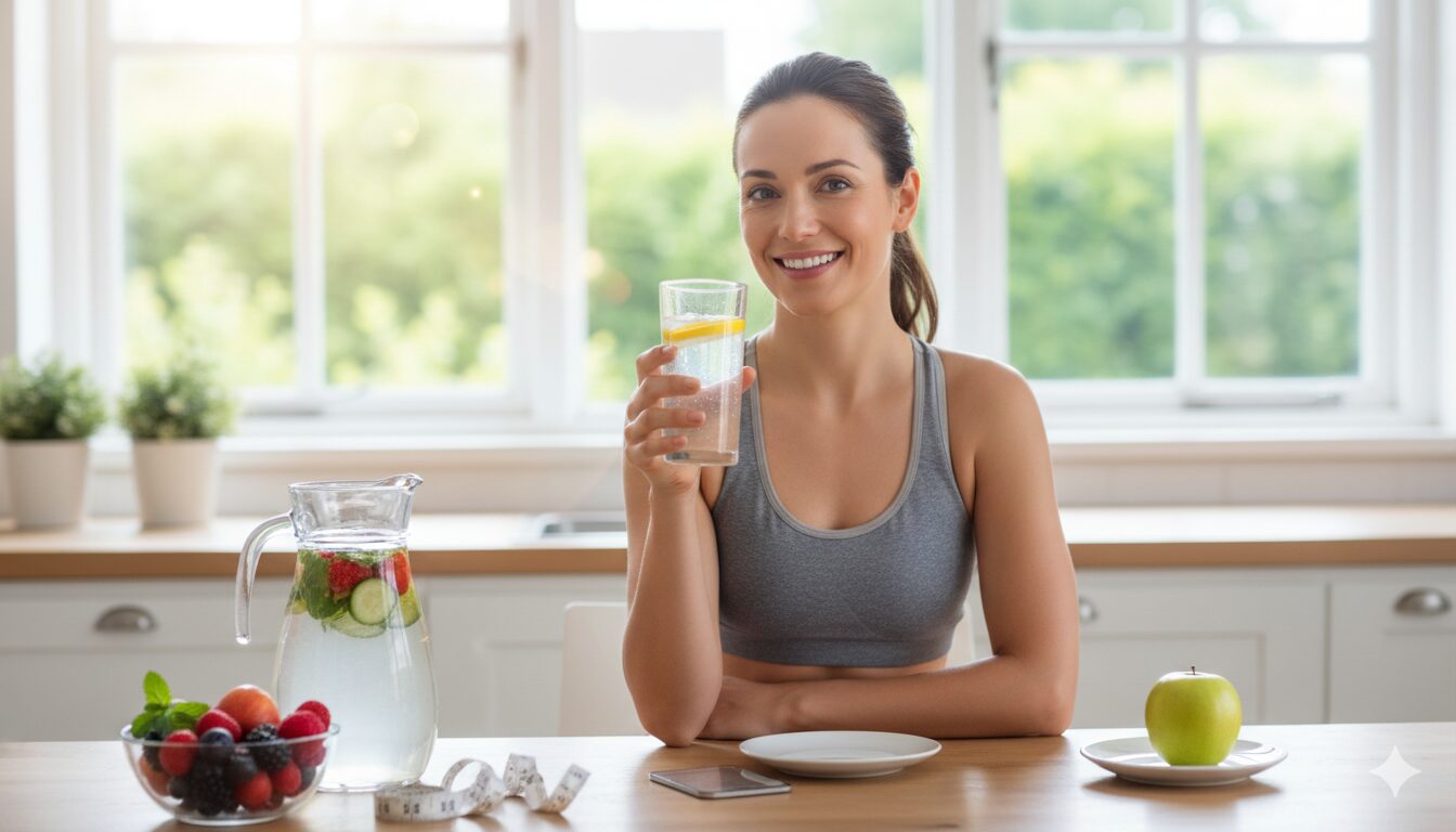 худеет с помощью воды