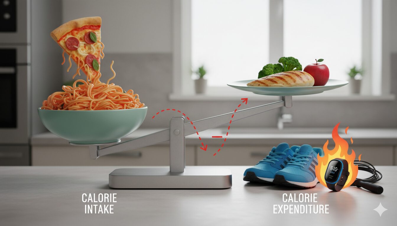 создание дефицита калорий для похудения